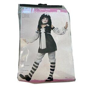 Goth Ann Child Costume Large 12-14 Black White Accessories Gothic Halloween NEW